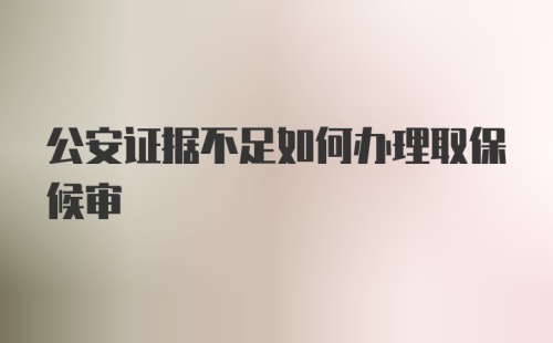 公安证据不足如何办理取保候审