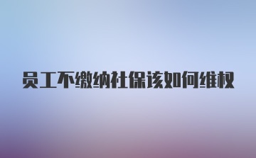 员工不缴纳社保该如何维权