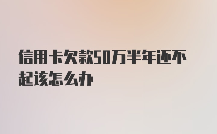 信用卡欠款50万半年还不起该怎么办