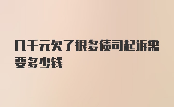 几千元欠了很多债司起诉需要多少钱