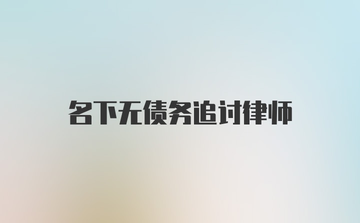 名下无债务追讨律师