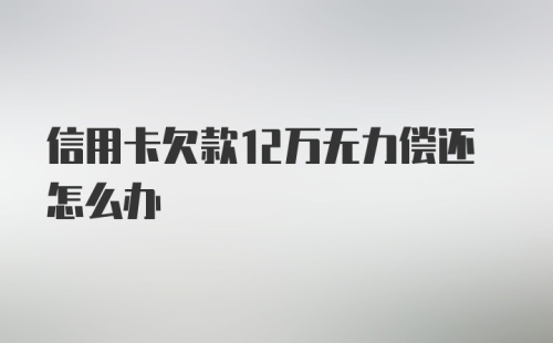 信用卡欠款12万无力偿还怎么办