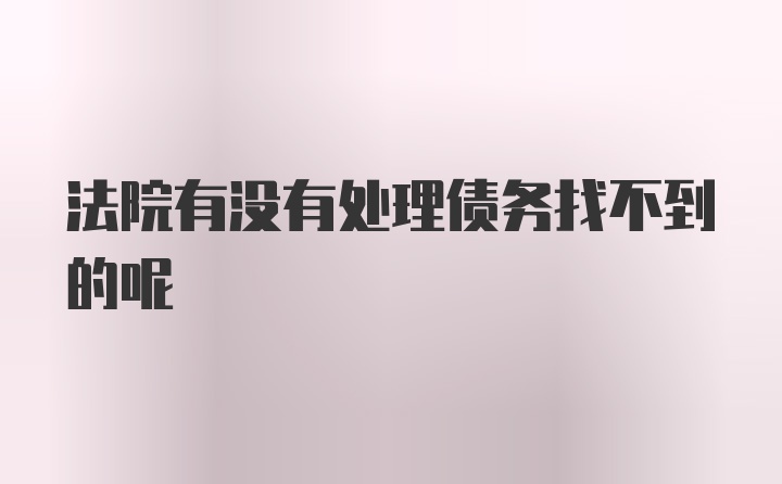 法院有没有处理债务找不到的呢