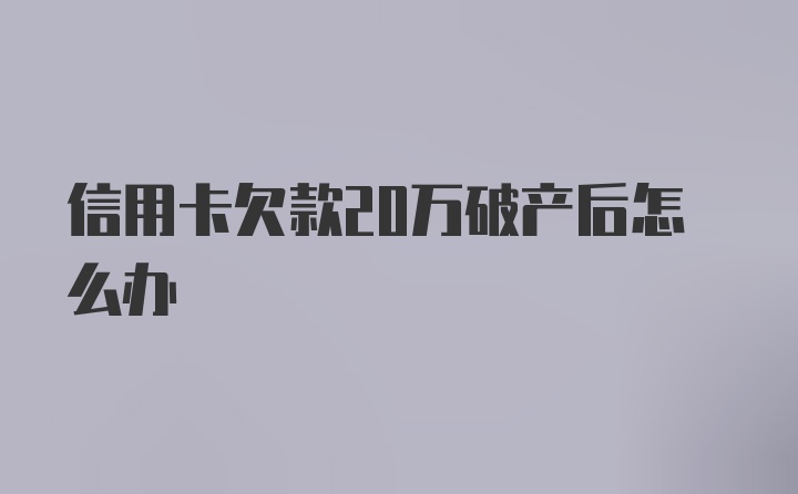 信用卡欠款20万破产后怎么办