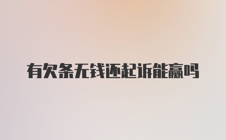 有欠条无钱还起诉能赢吗