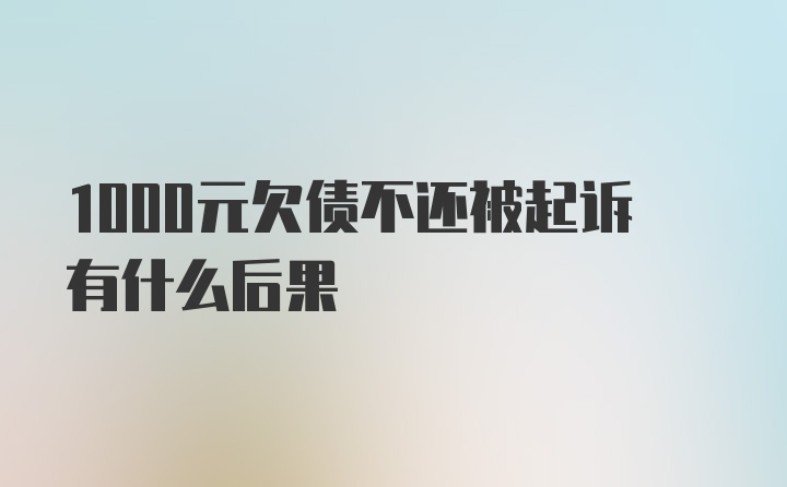 1000元欠债不还被起诉有什么后果