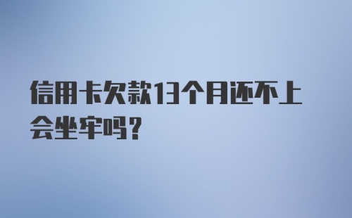 信用卡欠款13个月还不上会坐牢吗？