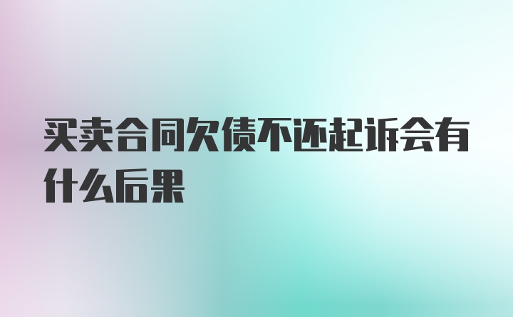 买卖合同欠债不还起诉会有什么后果