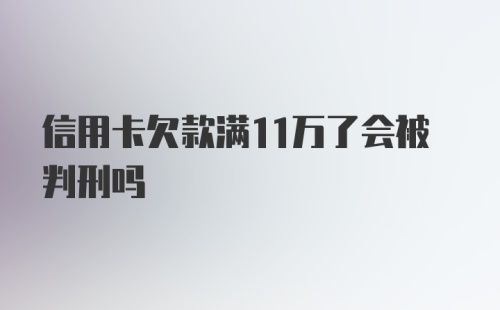 信用卡欠款满11万了会被判刑吗