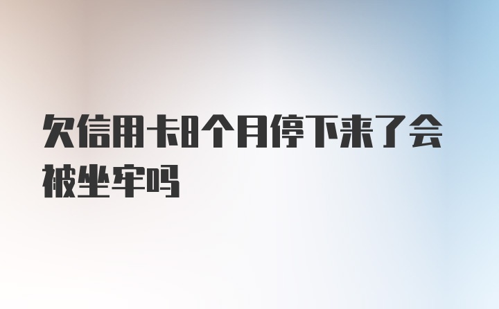 欠信用卡8个月停下来了会被坐牢吗