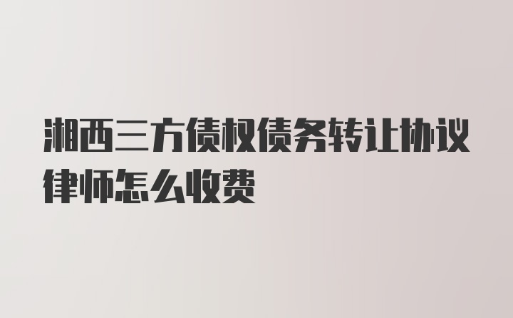 湘西三方债权债务转让协议律师怎么收费