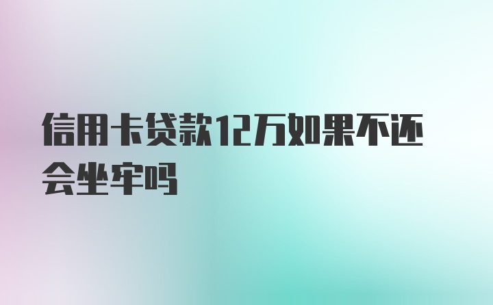 信用卡贷款12万如果不还会坐牢吗