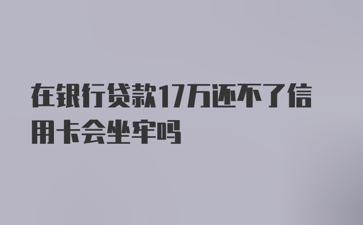 在银行贷款17万还不了信用卡会坐牢吗