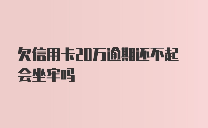 欠信用卡20万逾期还不起会坐牢吗