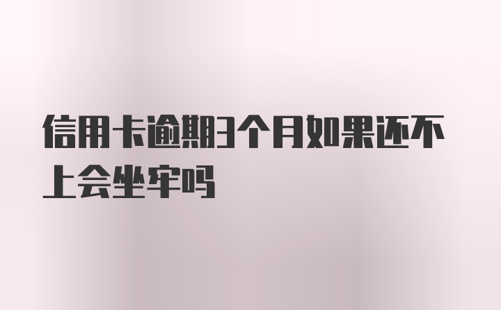 信用卡逾期3个月如果还不上会坐牢吗