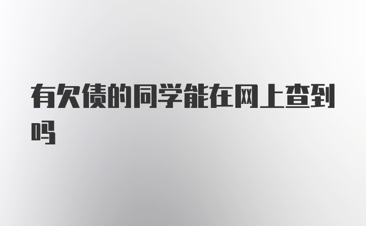 有欠债的同学能在网上查到吗