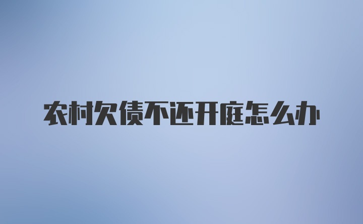 农村欠债不还开庭怎么办