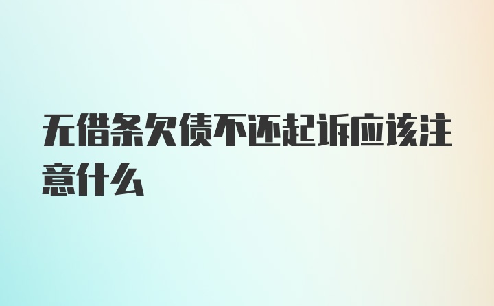 无借条欠债不还起诉应该注意什么