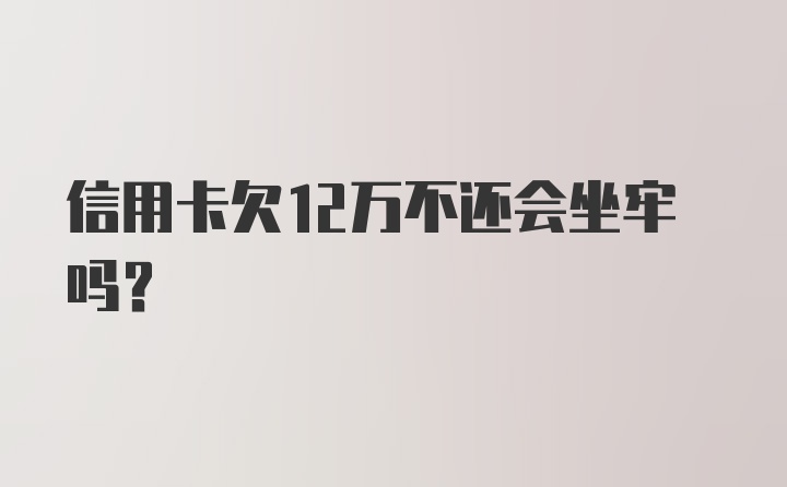 信用卡欠12万不还会坐牢吗？