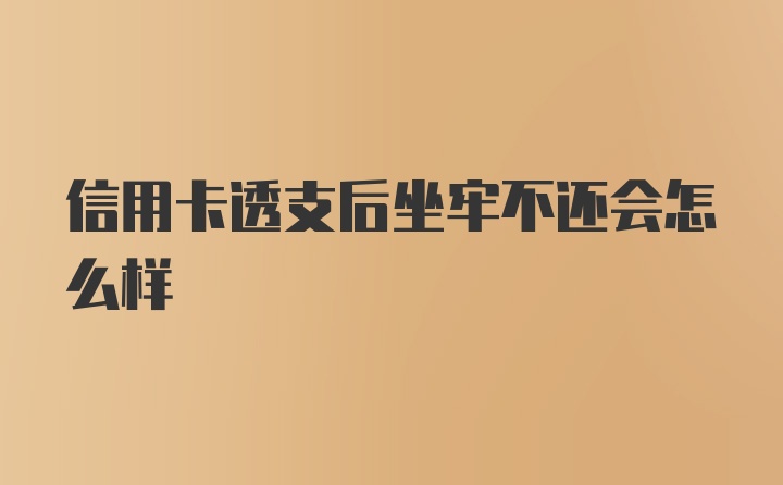 信用卡透支后坐牢不还会怎么样