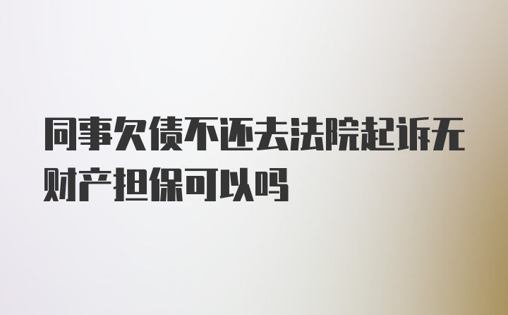 同事欠债不还去法院起诉无财产担保可以吗