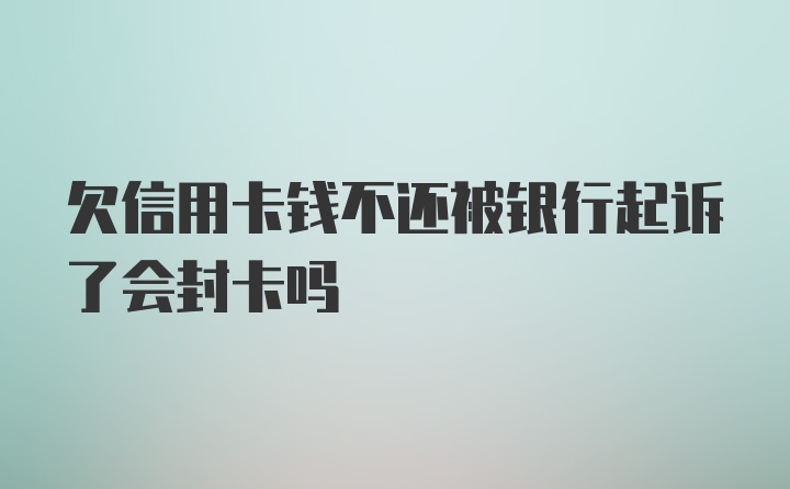 欠信用卡钱不还被银行起诉了会封卡吗