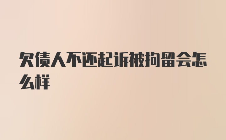 欠债人不还起诉被拘留会怎么样