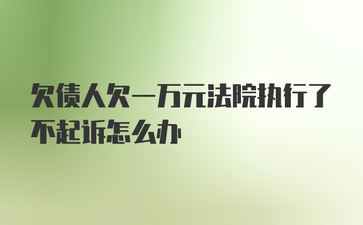 欠债人欠一万元法院执行了不起诉怎么办