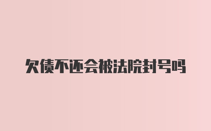 欠债不还会被法院封号吗