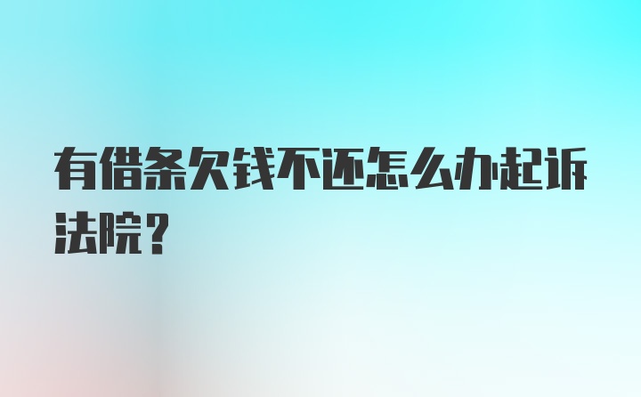 有借条欠钱不还怎么办起诉法院？