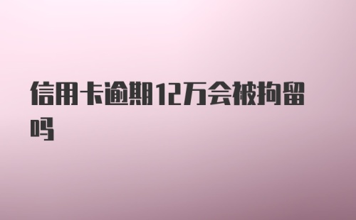 信用卡逾期12万会被拘留吗