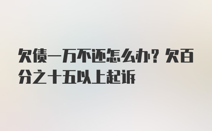 欠债一万不还怎么办？欠百分之十五以上起诉