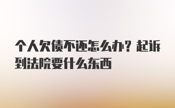 个人欠债不还怎么办？起诉到法院要什么东西