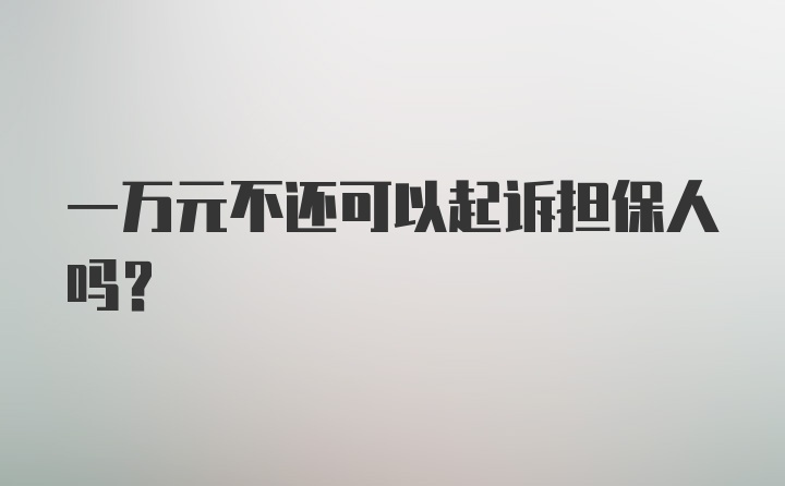 一万元不还可以起诉担保人吗？