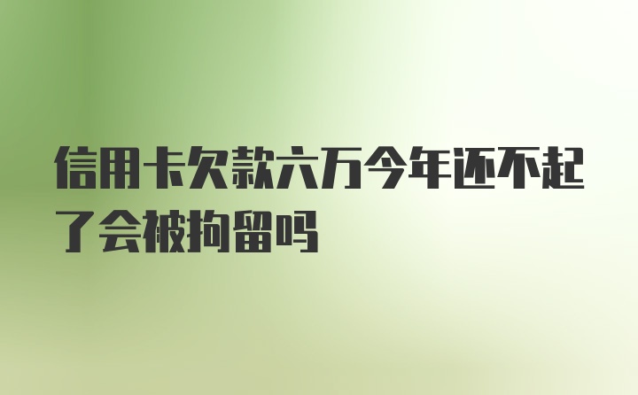 信用卡欠款六万今年还不起了会被拘留吗