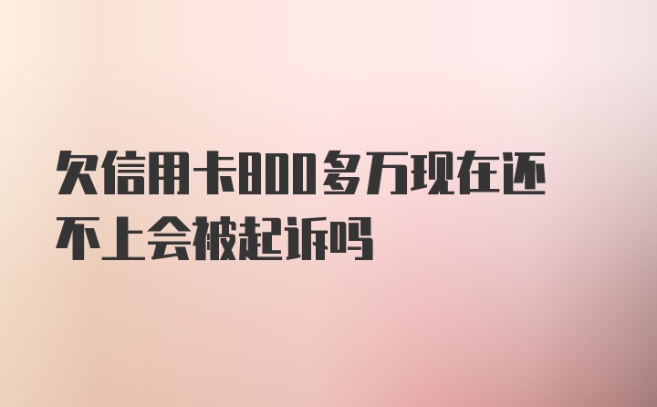 欠信用卡800多万现在还不上会被起诉吗