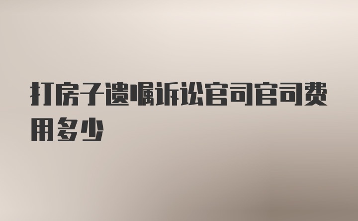 打房子遗嘱诉讼官司官司费用多少