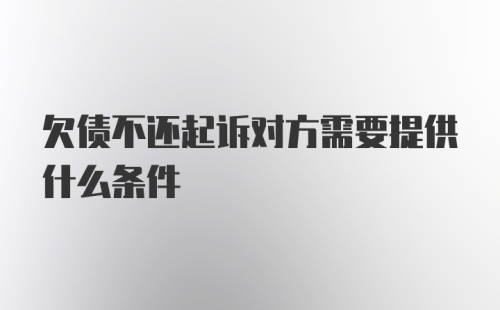 欠债不还起诉对方需要提供什么条件