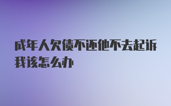 成年人欠债不还他不去起诉我该怎么办