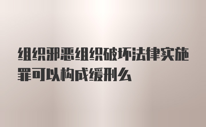 组织邪恶组织破坏法律实施罪可以构成缓刑么