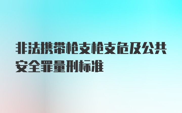 非法携带枪支枪支危及公共安全罪量刑标准