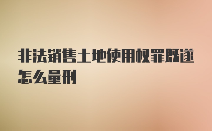 非法销售土地使用权罪既遂怎么量刑