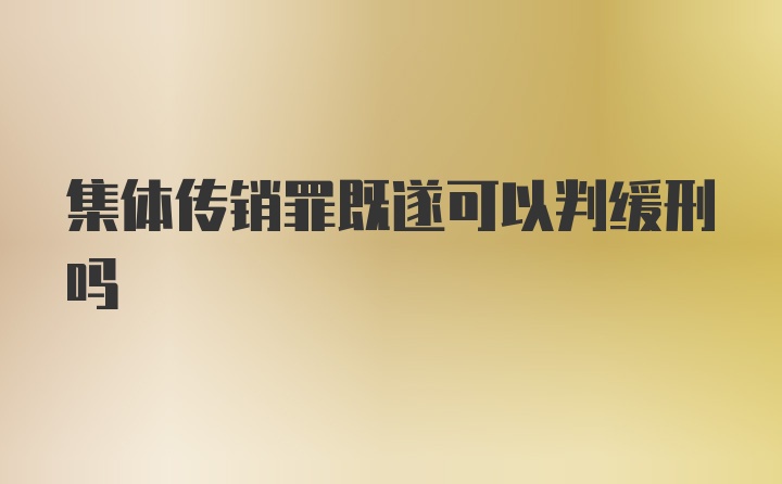 集体传销罪既遂可以判缓刑吗