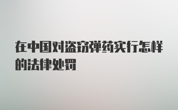 在中国对盗窃弹药实行怎样的法律处罚