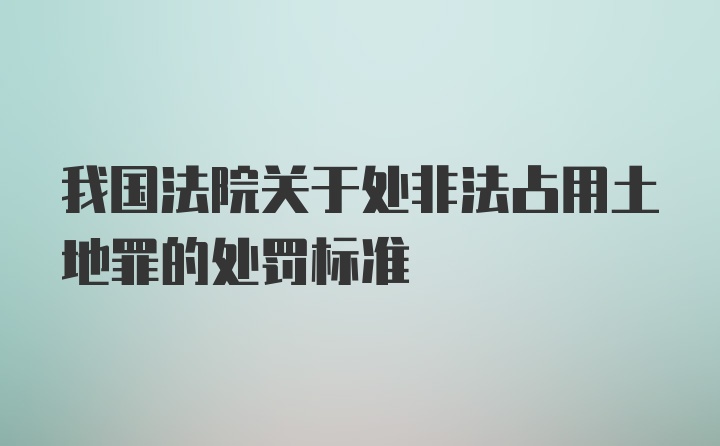 我国法院关于处非法占用土地罪的处罚标准