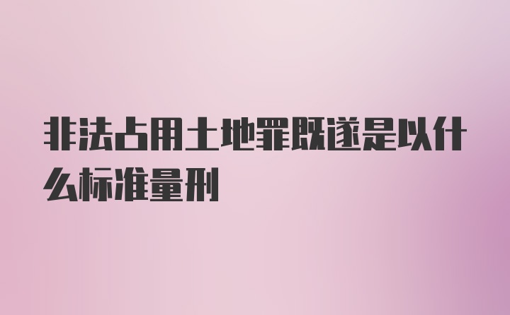 非法占用土地罪既遂是以什么标准量刑