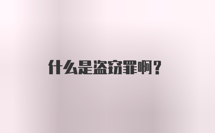 什么是盗窃罪啊？