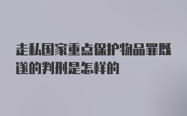 走私国家重点保护物品罪既遂的判刑是怎样的