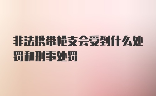 非法携带枪支会受到什么处罚和刑事处罚