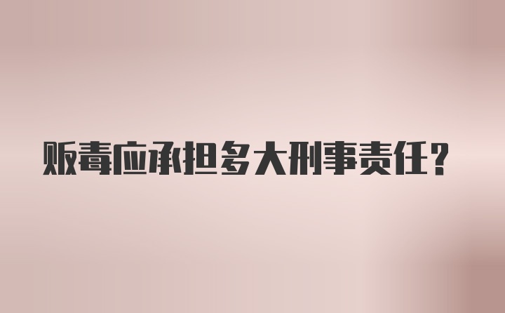 贩毒应承担多大刑事责任?